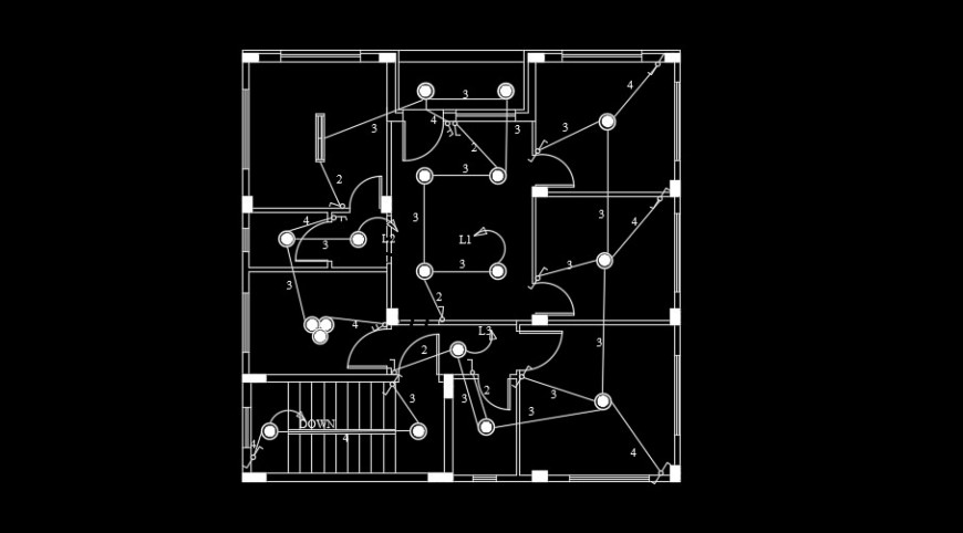  The floor plan with electrical point detail drawing